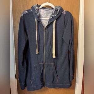 Champion Dark Blue Hoodie with Patterned Hood